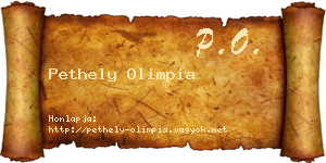Pethely Olimpia névjegykártya